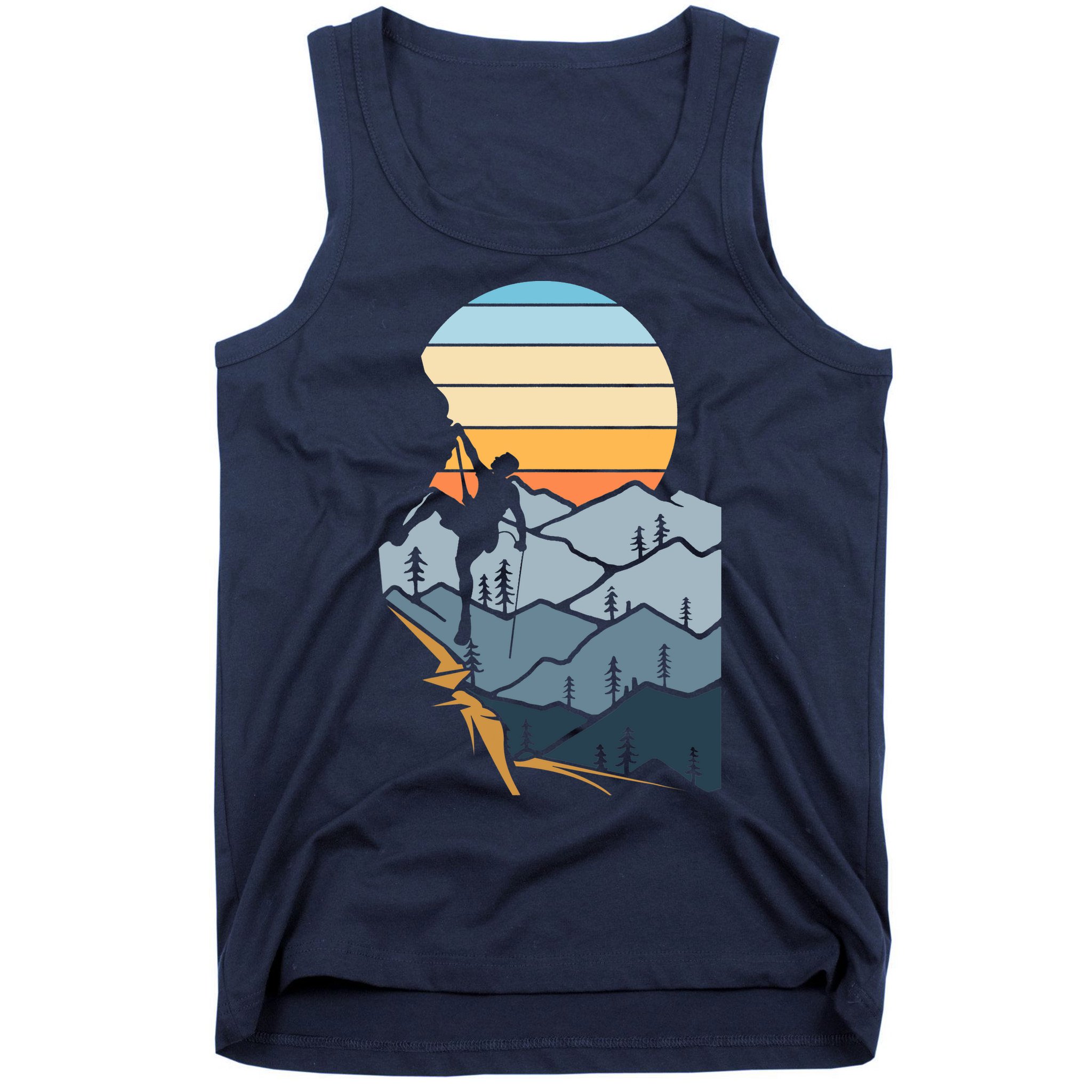 Mountain Climber Boulder Sports Hobby Retro Rock Climbing Tank Top