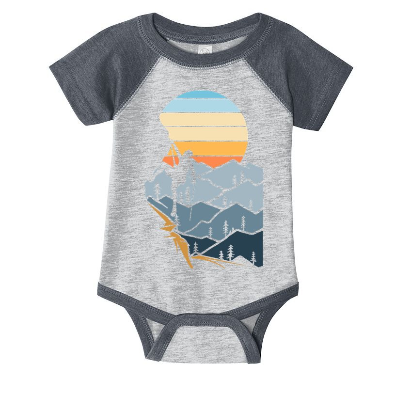 Mountain Climber Boulder Sports Hobby Retro Rock Climbing Infant Baby Jersey Bodysuit
