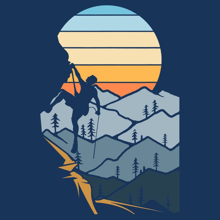 Mountain Climber Boulder Sports Hobby Retro Rock Climbing Womens T-Shirt