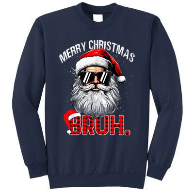 Merry Christmas Bruh Funny Santa Bruh Plaid Xmas Pajamas Sweatshirt