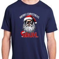 Merry Christmas Bruh Funny Santa Bruh Plaid Xmas Pajamas Adult ChromaSoft Performance T-Shirt