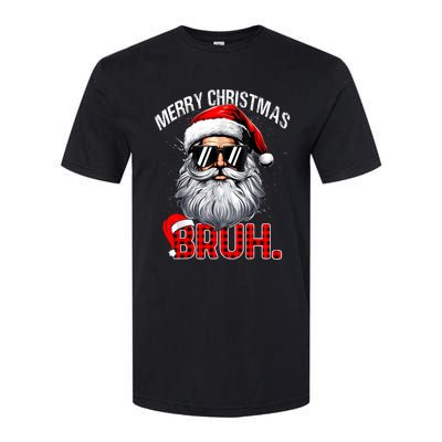 Merry Christmas Bruh Funny Santa Bruh Plaid Xmas Pajamas Softstyle CVC T-Shirt