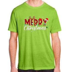 Merry Christmas Buffalo Plaid Red Santa Family Matching Xmas Adult ChromaSoft Performance T-Shirt