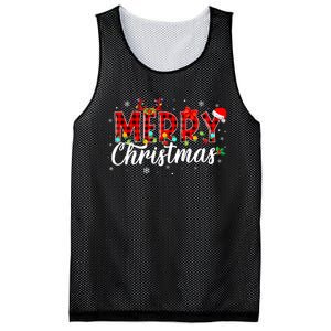 Merry Christmas Buffalo Plaid Red Santa Family Matching Xmas Mesh Reversible Basketball Jersey Tank