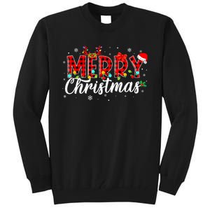 Merry Christmas Buffalo Plaid Red Santa Family Matching Xmas Tall Sweatshirt