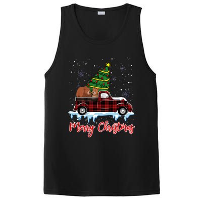 Merry Christmas Bear Xmas Plaid Red Truck Tree On Car Gift PosiCharge Competitor Tank