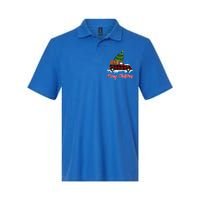 Merry Christmas Bear Xmas Plaid Red Truck Tree On Car Gift Softstyle Adult Sport Polo