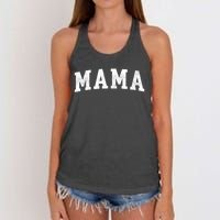 Mama Classic Bold Font Mama Birthday Gift Women's Knotted Racerback Tank