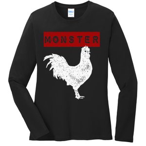 Monster Cock Big Dick Energy Ladies Long Sleeve Shirt