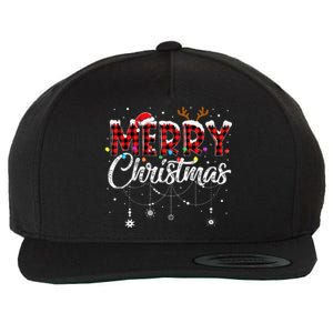 Merry Christmas Buffalo Plaid Red Santa Hat Xmas Pajamas Wool Snapback Cap