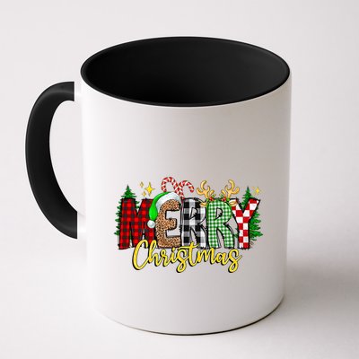 Merry Christmas Buffalo Red Leopard Plaid Xmas Family Pajama Gift Mug