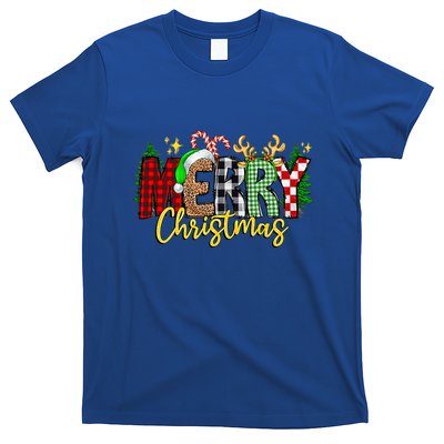 Merry Christmas Buffalo Red Leopard Plaid Xmas Family Pajama Gift T-Shirt