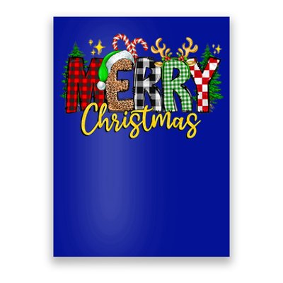 Merry Christmas Buffalo Red Leopard Plaid Xmas Family Pajama Gift Poster