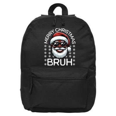 Merry Christmas Bruh Funny Christmas Santa Claus 16 in Basic Backpack