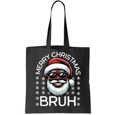 Merry Christmas Bruh Funny Christmas Santa Claus Tote Bag