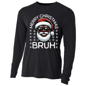 Merry Christmas Bruh Funny Christmas Santa Claus Cooling Performance Long Sleeve Crew