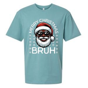 Merry Christmas Bruh Funny Christmas Santa Claus Sueded Cloud Jersey T-Shirt