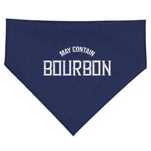 May Contain Bourbon Funny Whiskey Lover Party USA-Made Doggie Bandana