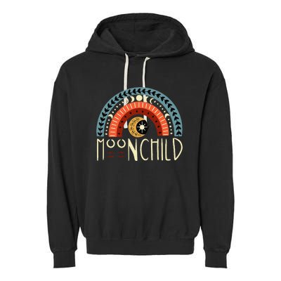 Moon Child Bohemian Moon Rainbow Hippie Moon Artwork Funny Garment-Dyed Fleece Hoodie