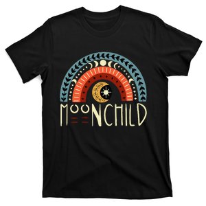 Moon Child Bohemian Moon Rainbow Hippie Moon Artwork Funny T-Shirt