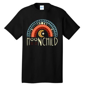 Moon Child Bohemian Moon Rainbow Hippie Moon Artwork Funny Tall T-Shirt