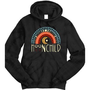 Moon Child Bohemian Moon Rainbow Hippie Moon Artwork Funny Tie Dye Hoodie