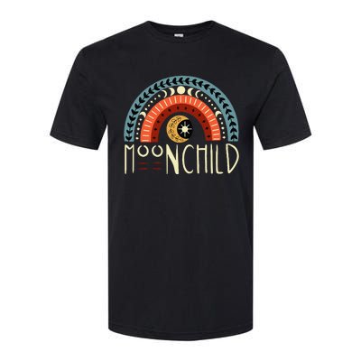 Moon Child Bohemian Moon Rainbow Hippie Moon Artwork Funny Softstyle CVC T-Shirt