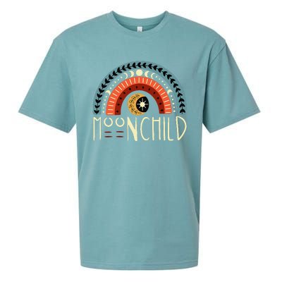 Moon Child Bohemian Moon Rainbow Hippie Moon Artwork Funny Sueded Cloud Jersey T-Shirt