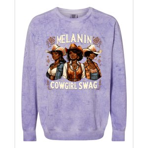 Melanin Cowgirls Black History African Melanin Cowgirl Swag Colorblast Crewneck Sweatshirt