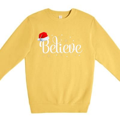 Merry Christmas Believe in Santa Claus Family Pajamas  Premium Crewneck Sweatshirt