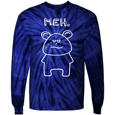 Meh Cute Bear Tie-Dye Long Sleeve Shirt