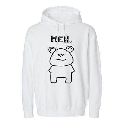 Meh Cute Bear Garment-Dyed Fleece Hoodie