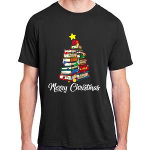 Merry Christmas Book Tree Librarian Bookworm Book Funny Gift Adult ChromaSoft Performance T-Shirt