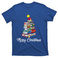 Merry Christmas Book Tree Librarian Bookworm Book Funny Gift T-Shirt