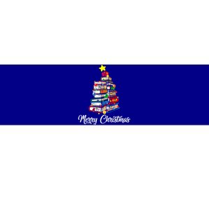 Merry Christmas Book Tree Librarian Bookworm Book Funny Gift Bumper Sticker