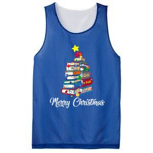 Merry Christmas Book Tree Librarian Bookworm Book Funny Gift Mesh Reversible Basketball Jersey Tank