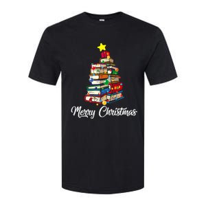 Merry Christmas Book Tree Librarian Bookworm Book Funny Gift Softstyle CVC T-Shirt