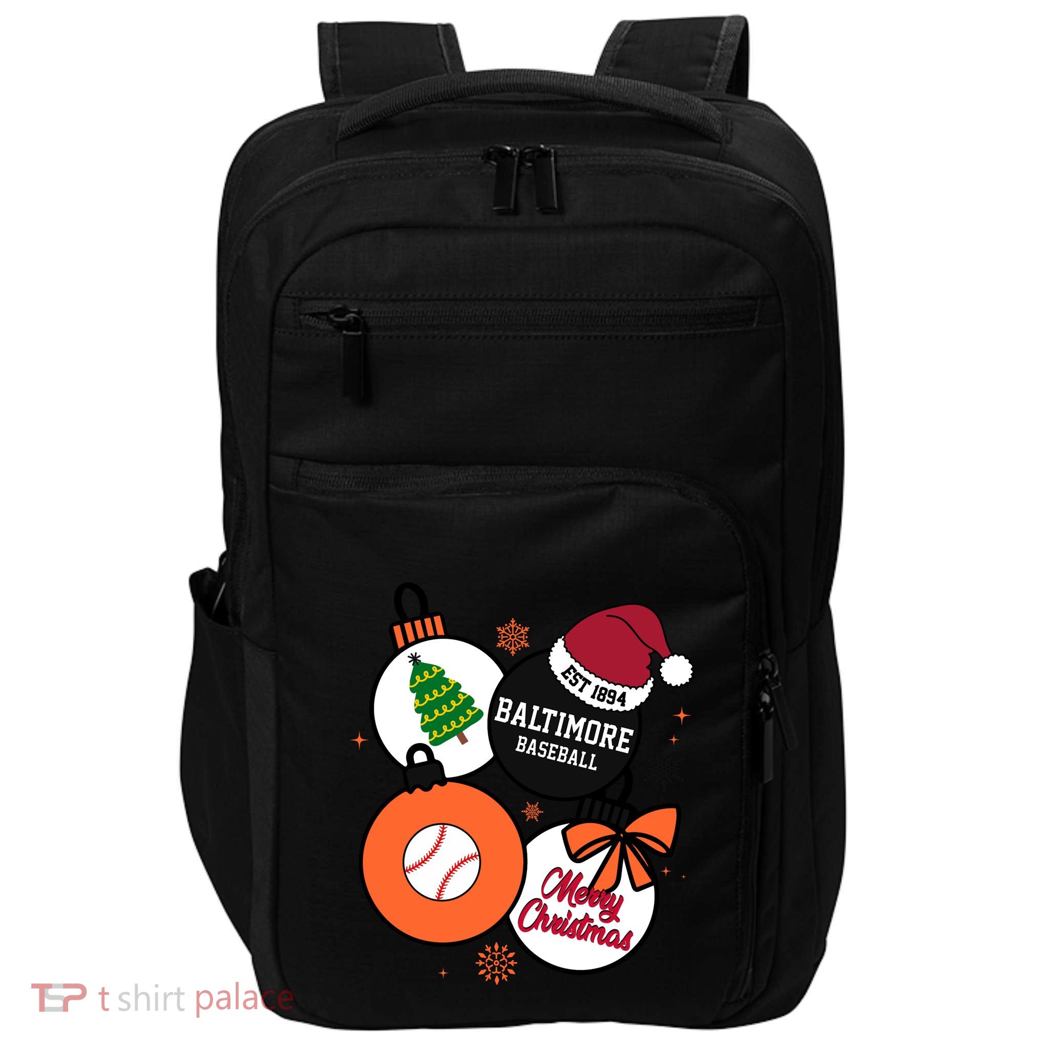 Merry Christmas Baltimore Baseball Est 1894 Impact Tech Backpack