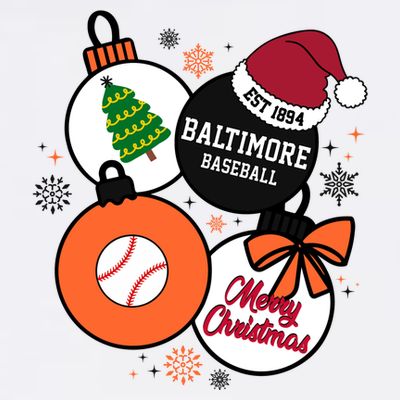 Merry Christmas Baltimore Baseball Est 1894 T-Shirt