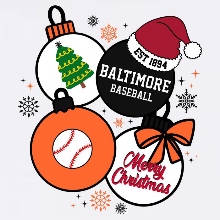Merry Christmas Baltimore Baseball Est 1894 T-Shirt