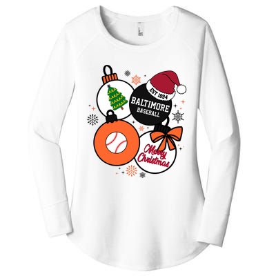 Merry Christmas Baltimore Baseball Est 1894 Women's Perfect Tri Tunic Long Sleeve Shirt