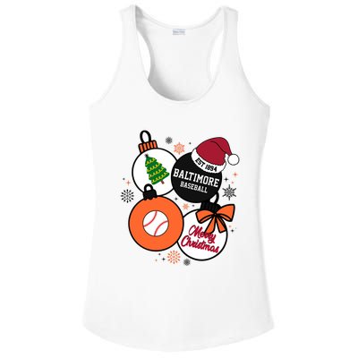 Merry Christmas Baltimore Baseball Est 1894 Ladies PosiCharge Competitor Racerback Tank