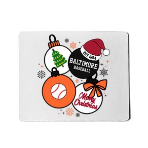 Merry Christmas Baltimore Baseball Est 1894 Mousepad