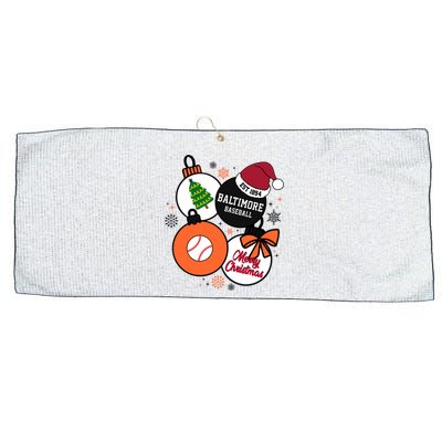 Merry Christmas Baltimore Baseball Est 1894 Large Microfiber Waffle Golf Towel