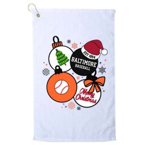 Merry Christmas Baltimore Baseball Est 1894 Platinum Collection Golf Towel