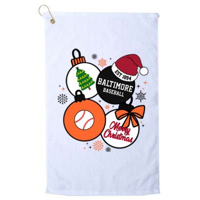 Merry Christmas Baltimore Baseball Est 1894 Platinum Collection Golf Towel