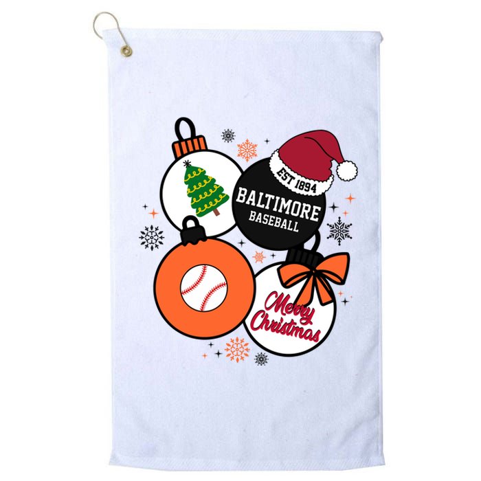 Merry Christmas Baltimore Baseball Est 1894 Platinum Collection Golf Towel