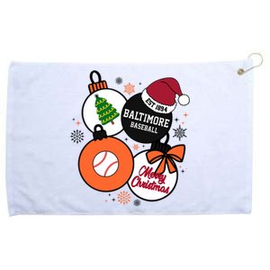 Merry Christmas Baltimore Baseball Est 1894 Grommeted Golf Towel