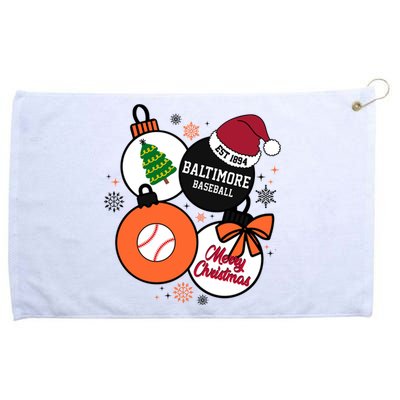 Merry Christmas Baltimore Baseball Est 1894 Grommeted Golf Towel