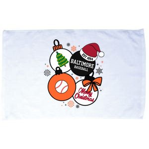 Merry Christmas Baltimore Baseball Est 1894 Microfiber Hand Towel